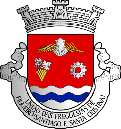 Brasão da União das freguesias de Figueiró (Santiago e Santa Cristina) - Figueiró (Santiago and Santa Cristina) civil parishes union coat-of-arms Brasão da União das freguesias de Figueiró (Santiago e Santa Cristina) - Figueiró (Santiago and Santa Cristina) civil parishes union coat-of-arms