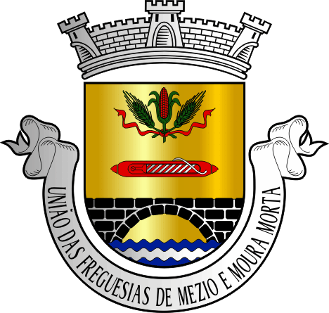 Brasão da União das freguesias de Mezio e Moura Morta - Mezio and Moura Morta civil parishes union coat-of-arms Brasão da União das freguesias de Mezio e Moura Morta - Mezio and Moura Morta civil parishes union coat-of-arms