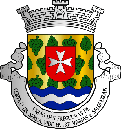 Brasão da União das freguesias de Cortiçô da Serra, Vide Entre Vinhas e Salgueirais - Cortiçô da Serra, Vide Entre Vinhas and Salgueirais civil parishes union coat-of-arms
