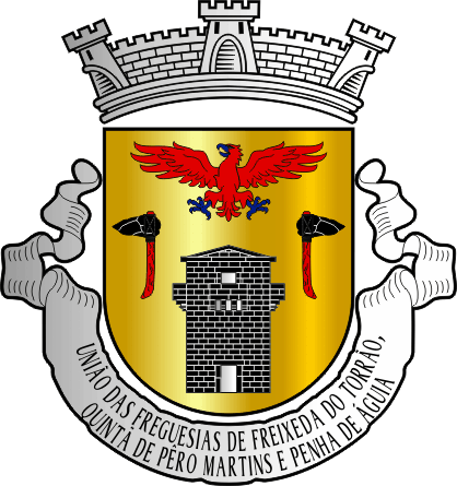 Brasão da União das freguesias de Freixeda do Torrão, Quintã de Pêro Martins e Penha de Águia - Freixeda do Torrão, Quintã de Pêro Martins and Penha de Águia civil parishes union coat-of-arms Brasão da União das freguesias de Freixeda do Torrão, Quintã de Pêro Martins e Penha de Águia - Freixeda do Torrão, Quintã de Pêro Martins and Penha de Águia civil parishes union coat-of-arms