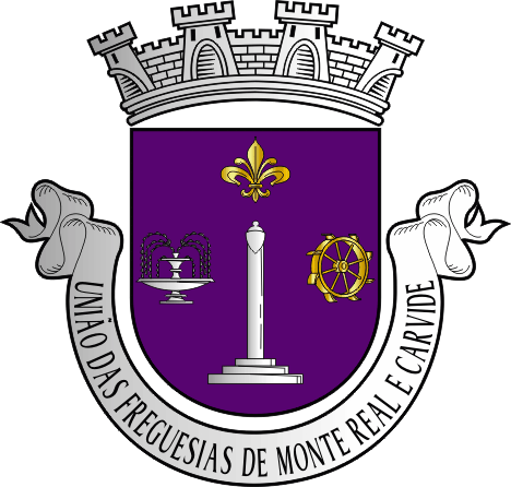 Brasão da União das freguesias de Monte Real e Carvide - Monte Real and Carvide civil parishes union coat-of-arms Brasão da União das freguesias de Monte Real e Carvide - Monte Real and Carvide civil parishes union coat-of-arms