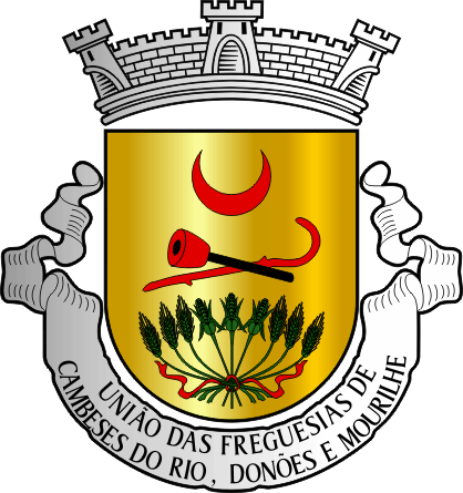 Brasão da União das freguesias de Cambeses do Rio, Donões and Mourilhe - Cambeses do Rio, Donões and Mourilhe civil parishes union coat-of-arms Brasão da União das freguesias de Cambeses do Rio, Donões and Mourilhe - Cambeses do Rio, Donões and Mourilhe civil parishes union coat-of-arms