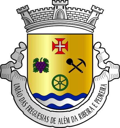 Brasão da União das freguesias de Além da Ribeira e Pedreira - Além da Ribeira and Pedreira civil parishes union coat-of-arms Brasão da União das freguesias de Além da Ribeira e Pedreira - Além da Ribeira and Pedreira civil parishes union coat-of-arms