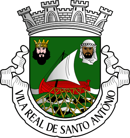 Brasão do município de Vila Real de Santo António - Vila Real de Santo António municipal coat-of-arms Brasão do município de Vila Real de Santo António - Vila Real de Santo António municipal coat-of-arms
