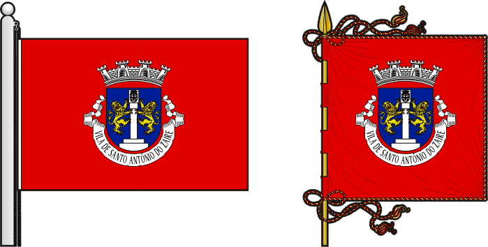 Bandeira e estandarte do Concelho de Santo António do Zaire - Santo António do Zaire municipal flag and banner Bandeira e estandarte do Concelho de Santo António do Zaire - Santo António do Zaire municipal flag and banner