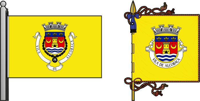 Bandeira e estandarte do Município de Alcobaça - Alcobaça municipal flag and banner