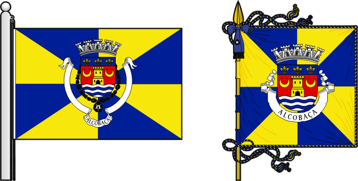Bandeira e estandarte do Município de Alcobaça - Alcobaça municipal flag and banner