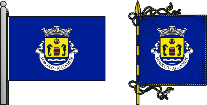Bandeira e estandarte da freguesia do Samouco - Samouco civil parish, flag and banner Bandeira e estandarte da freguesia do Samouco - Samouco civil parish, flag and banner