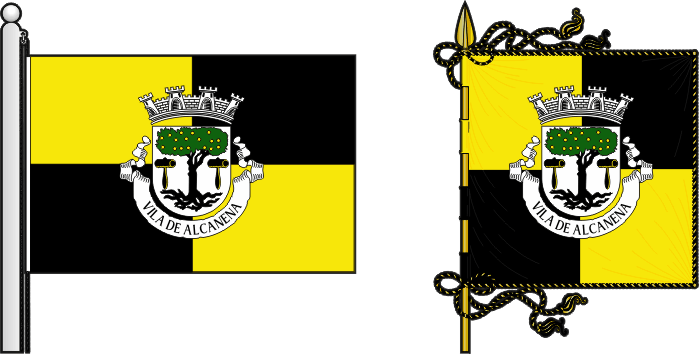 Bandeira e estandarte do Município de Alcanena - Alcanena municipal flag and banner Bandeira e estandarte do Município de Alcanena - Alcanena municipal flag and banner