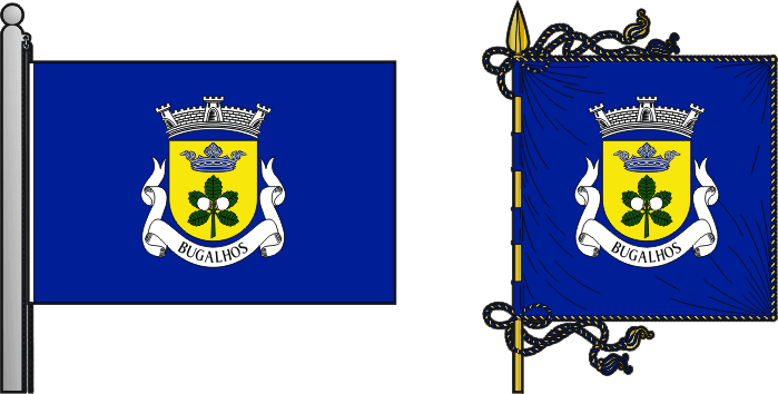 Bandeira e estandarte da freguesia de Bugalhos - Bugalhos civil parish, flag and banner Bandeira e estandarte da freguesia de Bugalhos - Bugalhos civil parish, flag and banner