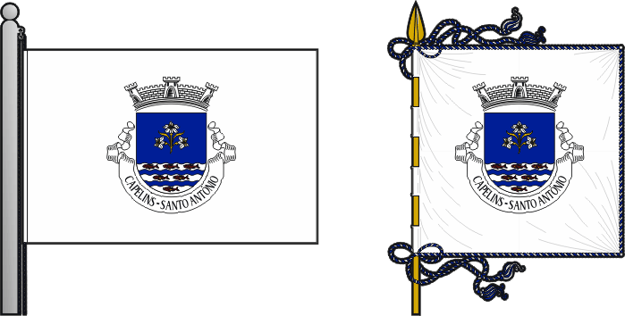 Bandeira e estandarte da freguesia de Capelins (Santo António) - Capelins (Santo António) civil parish, flag and banner Bandeira e estandarte da freguesia de Capelins (Santo António) - Capelins (Santo António) civil parish, flag and banner
