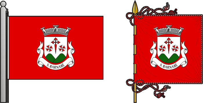 Bandeira e estandarte da freguesia de São Barnabé - São Barnabé civil parish, flag and banner Bandeira e estandarte da freguesia de São Barnabé - São Barnabé civil parish, flag and banner