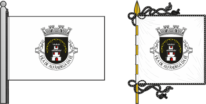 Bandeira e estandarte do Município de Alfândega da Fé - Alfândega da Fé municipal flag and banner