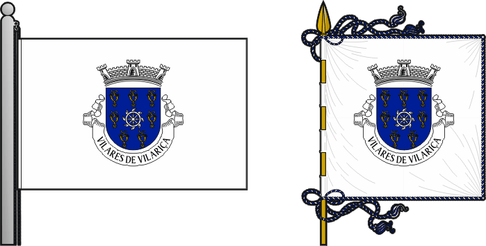 Bandeira e estandarte da freguesia de Vilares de Vilariça - Vilares de Vilariça civil parish, flag and banner Bandeira e estandarte da freguesia de Vilares de Vilariça - Vilares de Vilariça civil parish, flag and banner