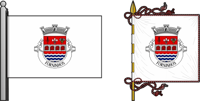 Bandeira e estandarte da freguesia de Forninhos - Forninhos civil parish, flag and banner Bandeira e estandarte da freguesia de Forninhos - Forninhos civil parish, flag and banner