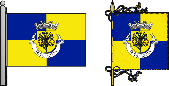 Bandeira e estandarte da antiga freguesia de Trofa - Trofa former civil parish, flag and banner Bandeira e estandarte da antiga freguesia de Trofa - Trofa former civil parish, flag and banner