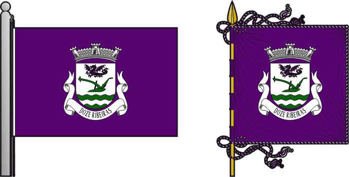 Bandeira e estandarte da freguesia de Doze Ribeiras - Doze Ribeiras civil parish, flag and banner Bandeira e estandarte da freguesia de Doze Ribeiras - Doze Ribeiras civil parish, flag and banner