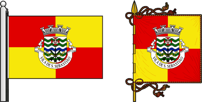 Bandeira e estandarte da freguesia de Vila de São Sebastião - Vila de São Sebastião civil parish, flag and banner Bandeira e estandarte da freguesia de Vila de São Sebastião - Vila de São Sebastião civil parish, flag and banner
