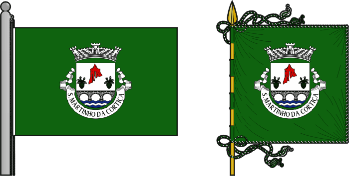Bandeira e estandarte da freguesia de São Martinho da Cortiça - São Martinho da Cortiça civil parish, flag and banner Bandeira e estandarte da freguesia de São Martinho da Cortiça - São Martinho da Cortiça civil parish, flag and banner