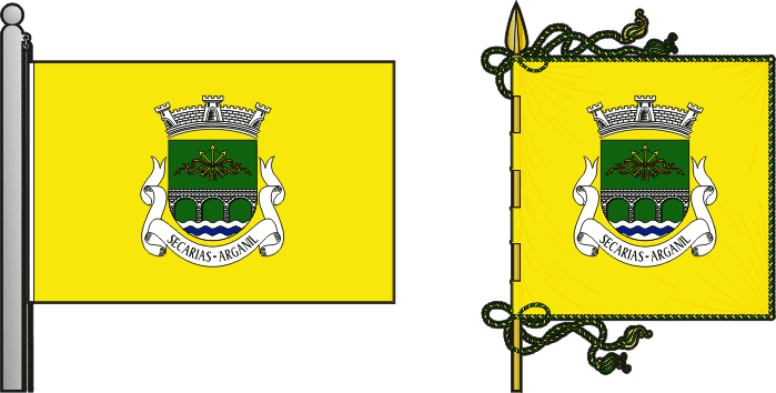 Bandeira e estandarte da freguesia de Secarias - Secarias civil parish, flag and banner Bandeira e estandarte da freguesia de Secarias - Secarias civil parish, flag and banner