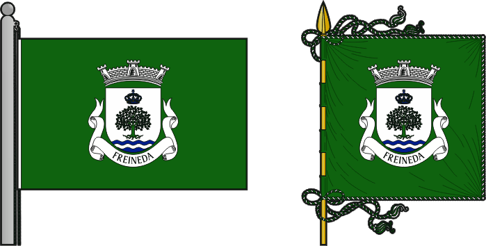 Bandeira e estandarte da freguesia de Freineda - Freineda civil parish, flag and banner Bandeira e estandarte da freguesia de Freineda - Freineda civil parish, flag and banner