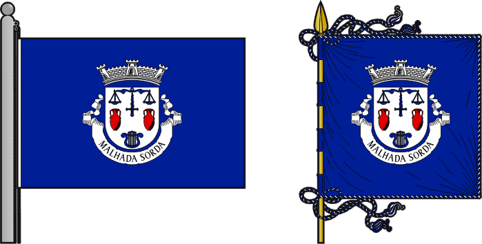 Bandeira e estandarte da freguesia de Malhada Sorda - Malhada Sorda civil parish, flag and banner Bandeira e estandarte da freguesia de Malhada Sorda - Malhada Sorda civil parish, flag and banner