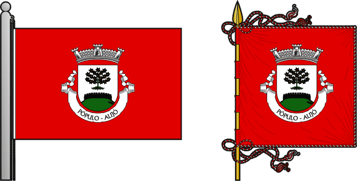 Bandeira e estandarte da antiga freguesia de Pópulo - Pópulo former civil parish, flag and banner