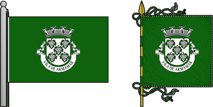 Bandeira e estandarte do Município de Armamar - Armamar municipal flag and banner Bandeira e estandarte do Município de Armamar - Armamar municipal flag and banner