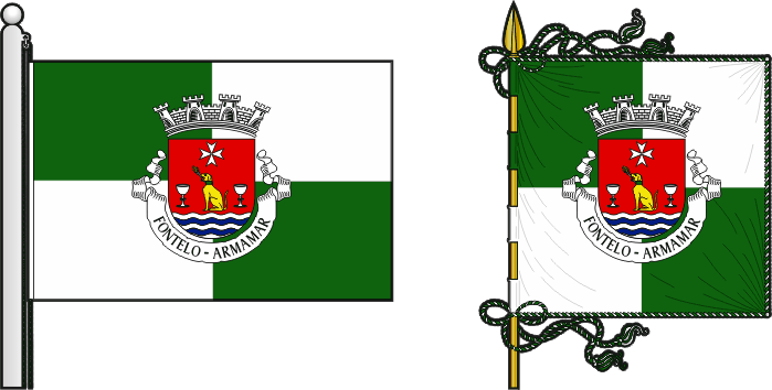 Bandeira e estandarte da freguesia de Fontelo - Fontelo civil parish, flag and banner Bandeira e estandarte da freguesia de Fontelo - Fontelo civil parish, flag and banner