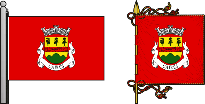 Bandeira e estandarte da freguesia de Caires - Caires civil parish, flag and banner Bandeira e estandarte da freguesia de Caires - Caires civil parish, flag and banner