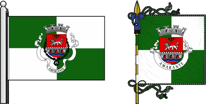 Bandeira e estandarte do Município de Amarante - Amarante municipal flag and banner Bandeira e estandarte do Município de Amarante - Amarante municipal flag and banner