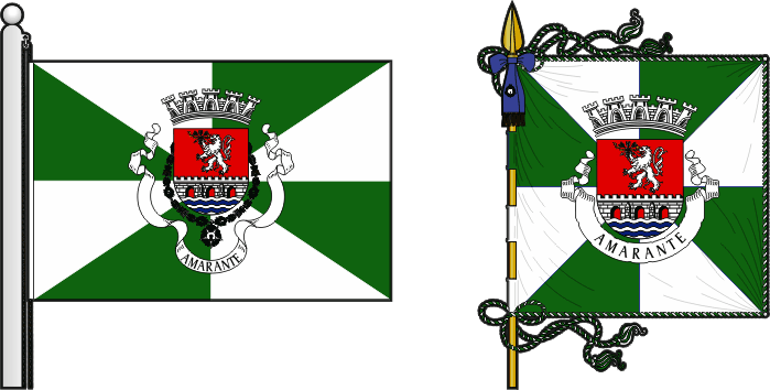 Bandeira e estandarte do Município de Amarante - Amarante municipal flag and banner Bandeira e estandarte do Município de Amarante - Amarante municipal flag and banner