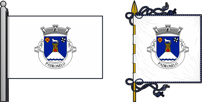Bandeira e estandarte da freguesia de Padronelo - Padronelo civil parish, flag and banner Bandeira e estandarte da freguesia de Padronelo - Padronelo civil parish, flag and banner