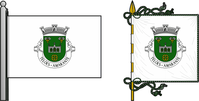 Bandeira e estandarte da freguesia de Telões - Telões civil parish, flag and banner Bandeira e estandarte da freguesia de Telões - Telões civil parish, flag and banner