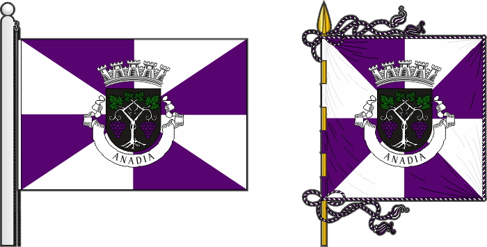 Bandeira e estandarte do Município de Anadia - Anadia municipal flag and banner Bandeira e estandarte do Município de Anadia - Anadia municipal flag and banner