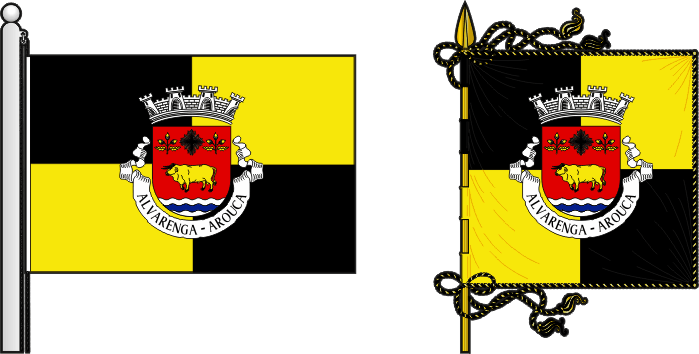 Bandeira e estandarte da freguesia de Alvarenga - Alvarenga civil parish, flag and banner Bandeira e estandarte da freguesia de Alvarenga - Alvarenga civil parish, flag and banner