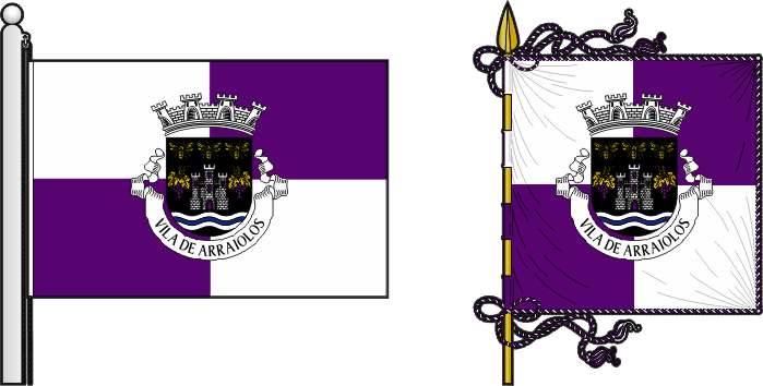 Bandeira e estandarte do Município de Arraiolos - Arraiolos municipal flag and banner Bandeira e estandarte do Município de Arraiolos - Arraiolos municipal flag and banner