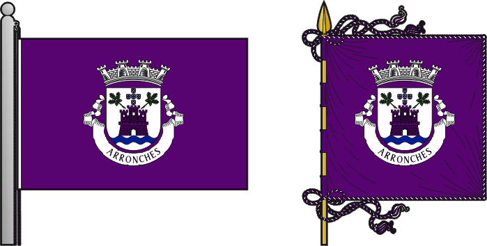 Bandeira e estandarte do Município de Arronches - Arronches municipal flag and banner