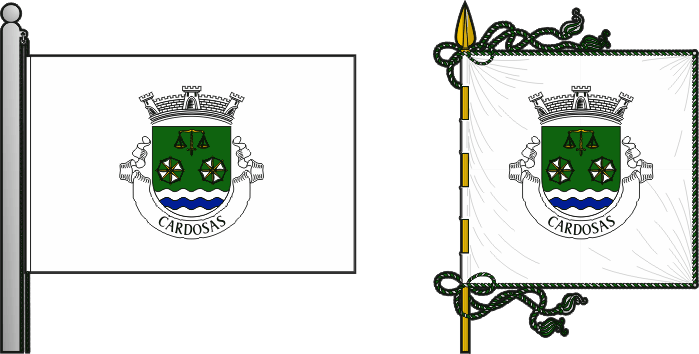 Bandeira e estandarte da freguesia de Cardosas - Cardosas civil parish, flag and banner