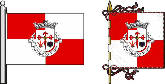 Bandeira e estandarte da freguesia de São Tiago dos Velhos - São Tiago dos Velhos civil parish, flag and banner Bandeira e estandarte da freguesia de São Tiago dos Velhos - São Tiago dos Velhos civil parish, flag and banner