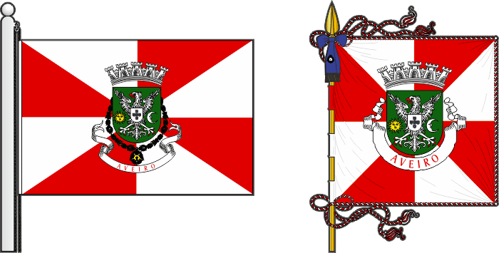 Bandeira e estandarte do Município de Aveiro - Aveiro municipal flag and banner Bandeira e estandarte do Município de Aveiro - Aveiro municipal flag and banner