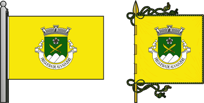 Bandeira e estandarte da antiga freguesia de Alvaiázere - Alvaiázere former civil parish, flag and banner Bandeira e estandarte da antiga freguesia de Alvaiázere - Alvaiázere former civil parish, flag and banner
