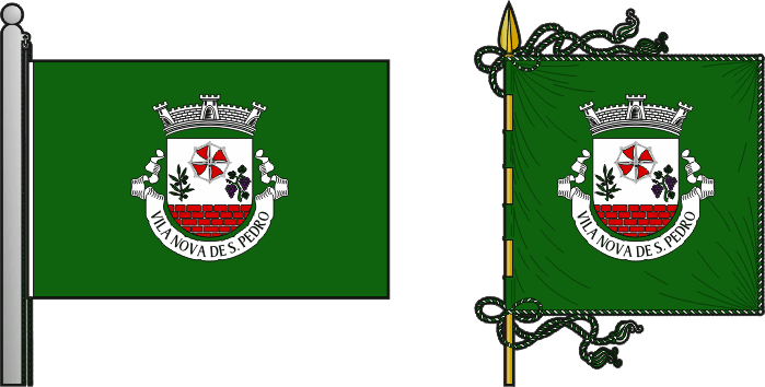 Bandeira e estandarte da antiga freguesia de Vila Nova de São Pedro - Vila Nova de São Pedro former civil parish, flag and banner Bandeira e estandarte da antiga freguesia de Vila Nova de São Pedro - Vila Nova de São Pedro former civil parish, flag and banner