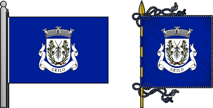 Bandeira e estandarte da freguesia de Grilo - Grilo civil parish, flag and banner Bandeira e estandarte da freguesia de Grilo - Grilo civil parish, flag and banner