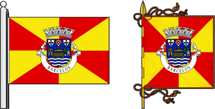 Bandeira e estandarte do Município de Barcelos - Barcelos municipal flag and banner Bandeira e estandarte do Município de Barcelos - Barcelos municipal flag and banner