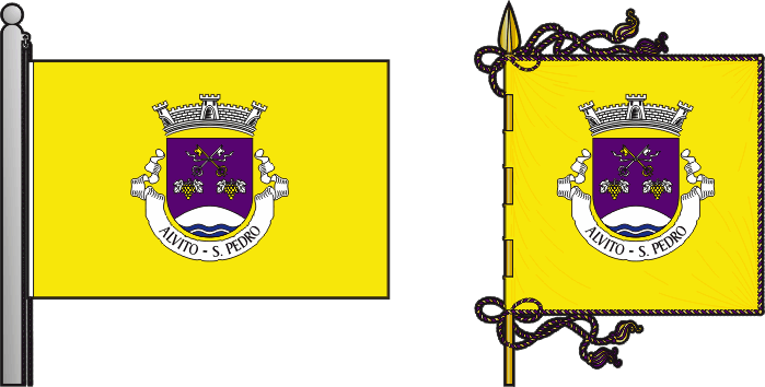 Bandeira e estandarte da antiga freguesia de Alvito (São Pedro) - Alvito (São Pedro) former civil parish, flag and banner Bandeira e estandarte da antiga freguesia de Alvito (São Pedro) - Alvito (São Pedro) former civil parish, flag and banner
