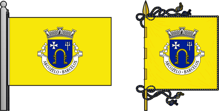 Bandeira e estandarte da freguesia de Arcozelo - Arcozelo civil parish, flag and banner Bandeira e estandarte da freguesia de Arcozelo - Arcozelo civil parish, flag and banner