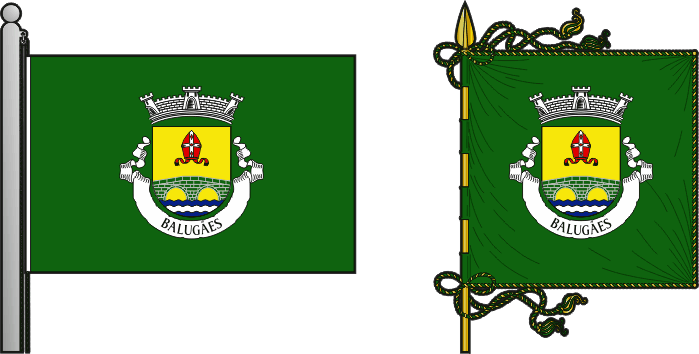 Bandeira e estandarte da freguesia de Balugães - Balugães civil parish, flag and banner Bandeira e estandarte da freguesia de Balugães - Balugães civil parish, flag and banner