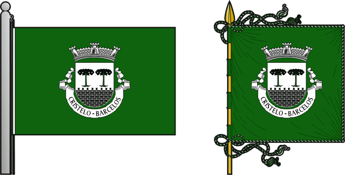 Bandeira e estandarte da freguesia de Cristelo - Cristelo civil parish, flag and banner