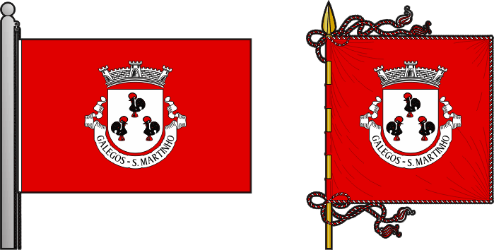 Bandeira e estandarte da freguesia de Galegos (São Martinho) - Galegos (São Martinho) civil parish, flag and banner Bandeira e estandarte da freguesia de Galegos (São Martinho) - Galegos (São Martinho) civil parish, flag and banner